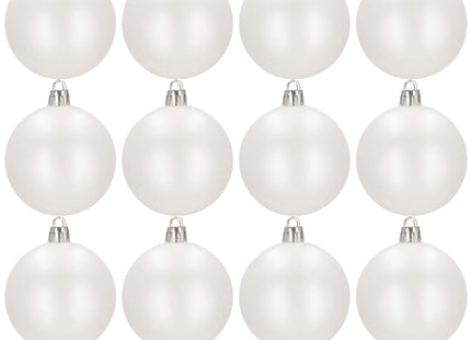 Kerstballen | 12 Stuks | Mat Wit