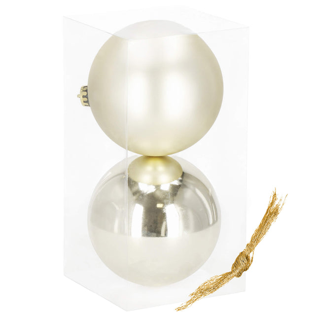 Kerstballen | 2 Stuks | 15 cm | Champange Goud