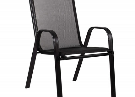 Tuinstoel | Tuinstoelen | Tuinstoel Buiten | Staal & Textileen | 130 kg | Zwart