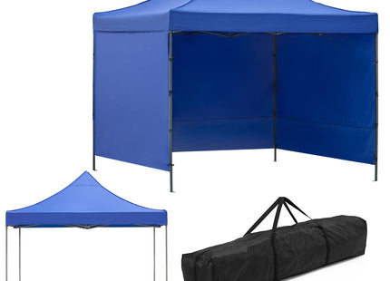 Partytent - 300x300xcm - Hoogte Verstelbaar - PVC - Polyester - Harmonica- Frame - Blauw