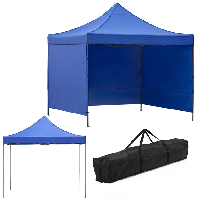 Partytent - 300x300xcm - Hoogte Verstelbaar - PVC - Polyester - Harmonica- Frame - Blauw