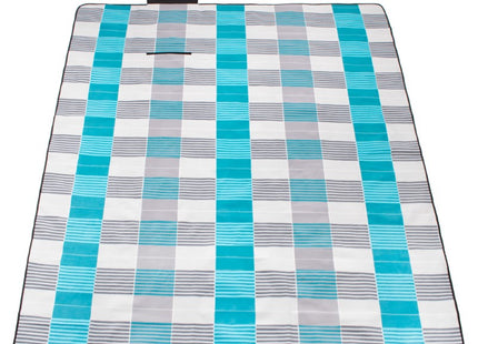 Picknickkleed | Picknickdeken | Buitenkleed | Picknick | 240 x 200 cm | Blauw/Grijs/Wit