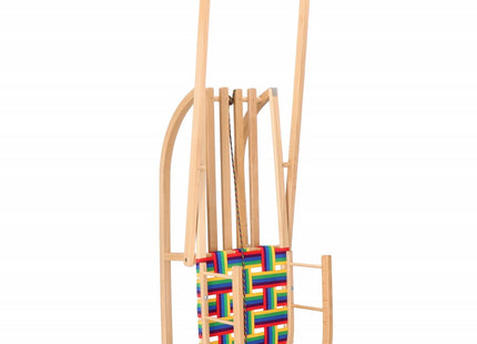 Slee + Rugleuning + Handvat | Sleeën & Accessoires | Winterspeelgoed | Gelakt Beukenhout | Neutraal/Multicolor