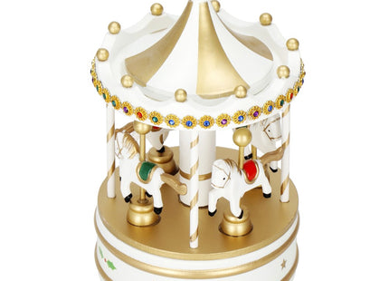 Draaimolen | Muziekdoosje | Carrousel | Goud/Wit