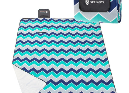 Picknickkleed | Picknickdeken | Buitenkleed | Picknick | 220 x 180 cm | Blauw/Mint/Grijs/Wit