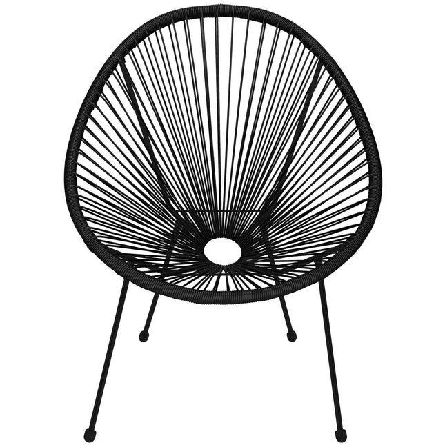 Tuinstoel - Draad - Rotan - Zwart - 87 x 70 x 73 CM