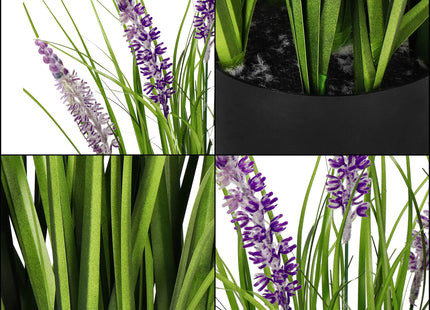 Kunstbloem - Kunstplanten - Lavendel - Inclusief Pot - Paars - Decoratief - 60 cm