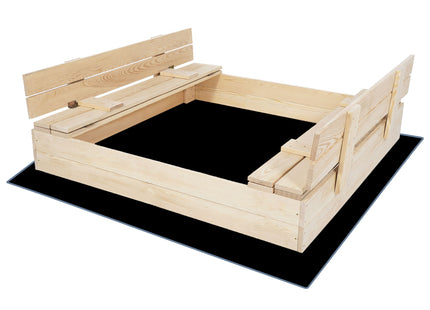 Zandbak - Met Deksel - Met Bank - Inclusief Gronddoek - 150 x 150 CM