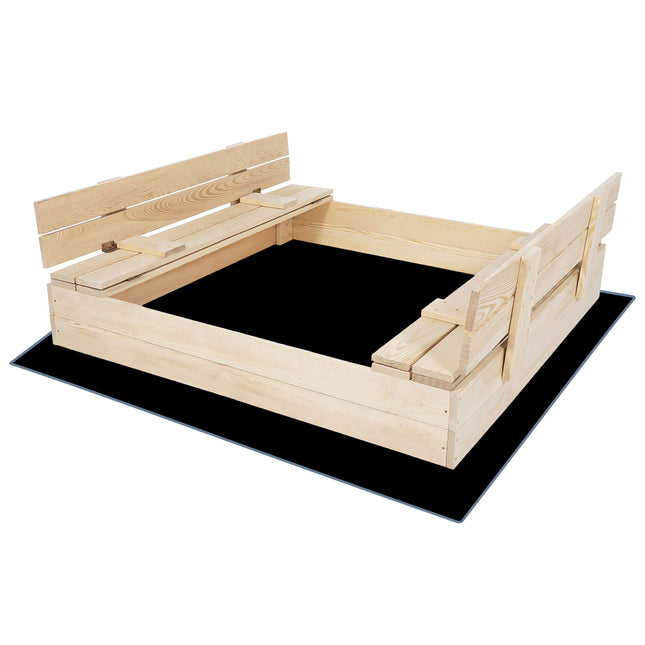 Zandbak - Met Deksel - Met Bank - Inclusief Gronddoek - 150 x 150 CM