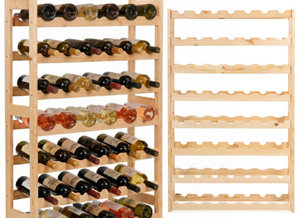 Wijnrek - Wijnrek voor 56 Flessen - Glazenrek - 53 x 25 x 53 Cm - 115 KG - Grenenhout