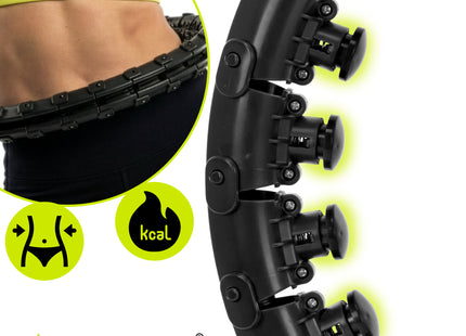 Hoelahoep - Hoepel - Fitness - Verstelbaar - Cardiotraining - Massage - Zwart