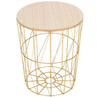 Salontafel | Salontafel Rond | Bijzettafel | 1 Stuk | 45 cm | Goud/Hout