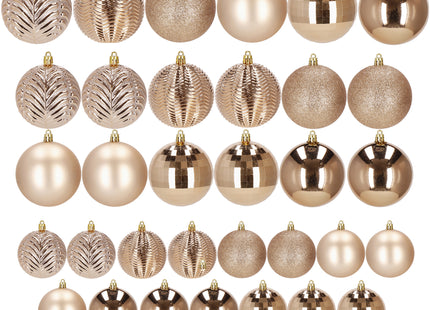 Kerstballen | 33 Stuks | 4/6/8 cm | Roze/ Rosé goud