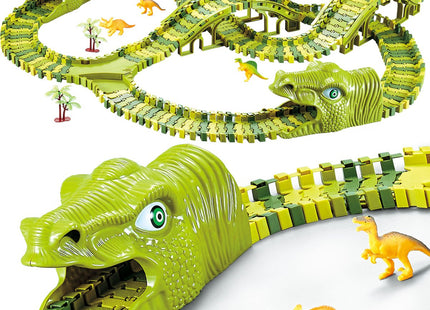 Dino Racebaan | Inclusief Jeep | 240 Delen | Groen