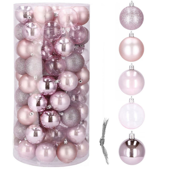 Kerstballen | 100 Stuks | Roze Tinten