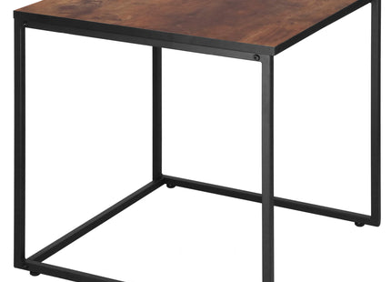 Salontafel | Salontafel Set | Bijzettafel | Vierkant | 2-Delig | Zwart/Donkerbruin