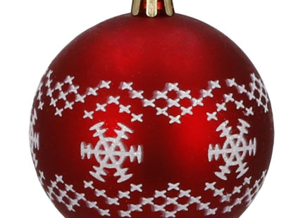 Kerstballen | 30 Stuks | 7 cm | Rood/Wit