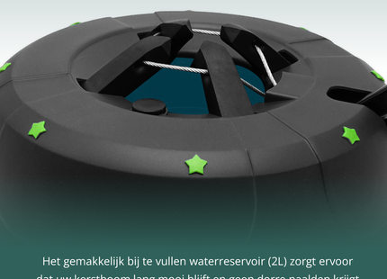 Kerstboomstandaard - Uniek Design - Extra Stevig - 5 Jaar Garantie - Zwart - Tot 200 CM - Ø 32 CM