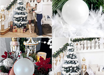 Kerstballen & Piek | 33 Stuks | 5/6/8 cm | Wit