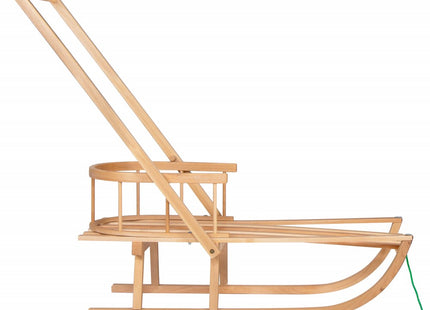 Slee + Rugleuning + Handvat | Sleeën & Accessoires | Winterspeelgoed | Gelakt Beukenhout | Neutraal
