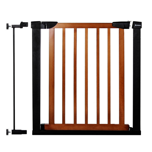 Traphekje | 83 - 89 cm | Traphek | Veiligheidshekje | Metaal | Hout | Zwart/Bruin
