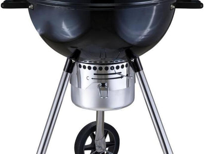 Houtskoolbarbecue - Kogelgrill - Op Wielen - BBQ - Grill - Draagbaar - Uitklapbaar - Camping - Zwart - 57 cm