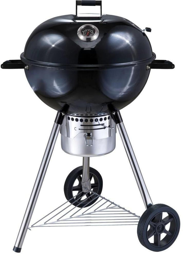Houtskoolbarbecue - Kogelgrill - Op Wielen - BBQ - Grill - Draagbaar - Uitklapbaar - Camping - Zwart - 47 cm