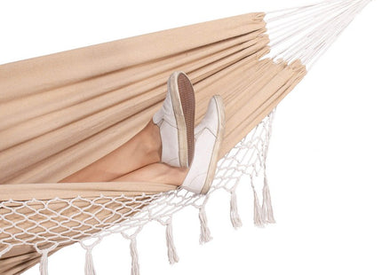 Hangmat | Extra Stevig | Met Franje | Inclusief Kussens | Beige | 200 x 150 cm