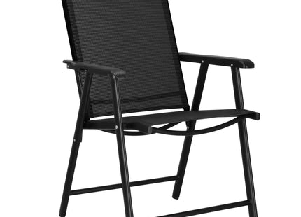 Terrasstoel - Tuinstoel - Metaal - Grijs/Zwart - 130 KG