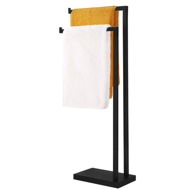 Handdoekrek | Metaal/Hout | Staand | Zwart