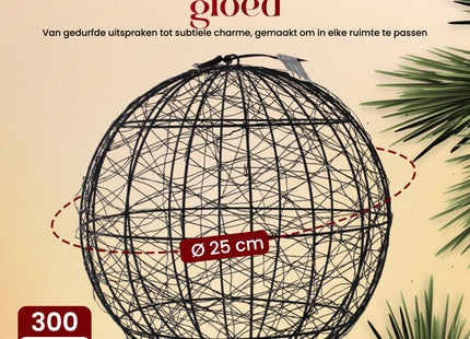 Lichtbol - Kerstversiering - Warm Wit - Flash Optie - Indoor & Outdoor - 300 Led - Ø 25 - Dimmer - 8/16 Timer