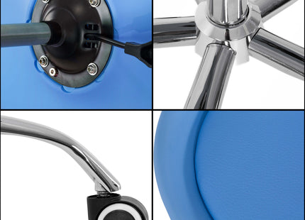 Kinder Bureaustoel - Draaibaar - Metalen Onderstel - Kunststof - Blauw - 120 kg