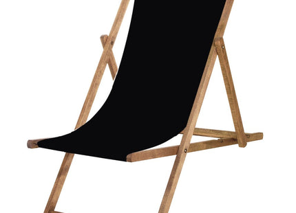 Houten Ligstoel | Strandstoel | Ligstoel | Verstelbaar | Beukenhout | Handgemaakt | Zwart