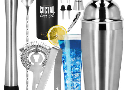 Cocktail Set | 11-Delige Cocktail Shaker Set | Bartenderset |  RVS | Zilverkleurig | 750 Ml