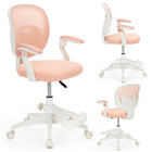 Bureaustoel - Draaibaar - Metalen Onderstel - Kunststof - Roze/Wit - 120 kg