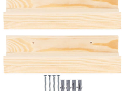 Wandplank - Boekenplank - Ophangbaar - Kruidenplank- Naturel - Grenenhout - 10 Kg - 30 cm - 2 Stuks