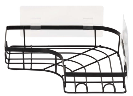 Doucherek - Badkamerplank - Hoekplank - RVS - Zwart - Driehoekig - 3 Kg - 2 Stuks