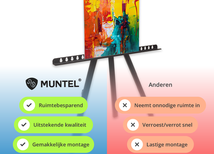 Muntel® Schildersezel - Inklapbaar &amp; Verstelbaar - Inclusief Draagtas - Tot 168 cm