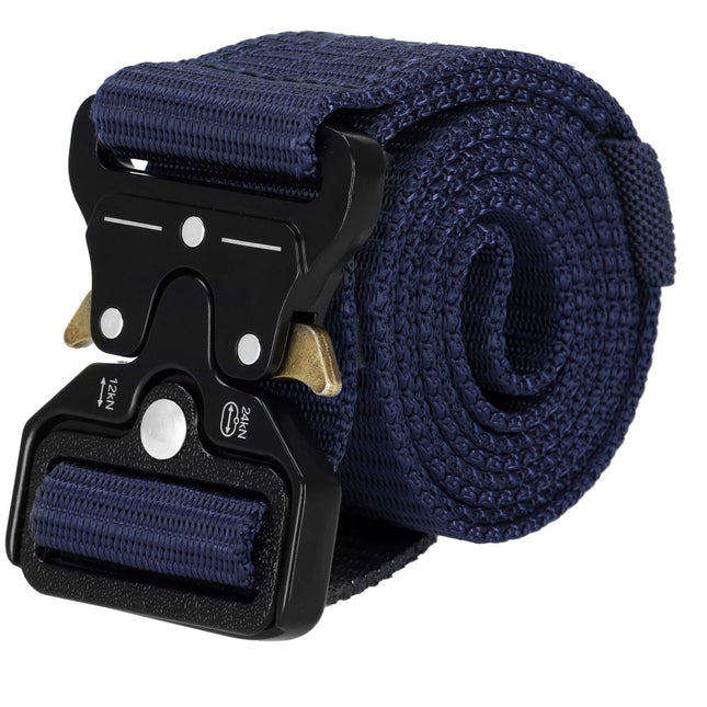Riem | Gesp | Unisex | 125 cm | Marineblauw/Zwart