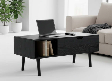 Salontafel | Salontafel Rechthoek | Bijzettafel | 1 Stuk | Opklapbaar | 50 X 100 X 44,2 CM | Zwart