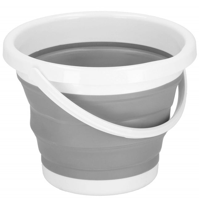 Emmer | Opvouwbare Emmer | Rond | 10L | Grijs/Wit