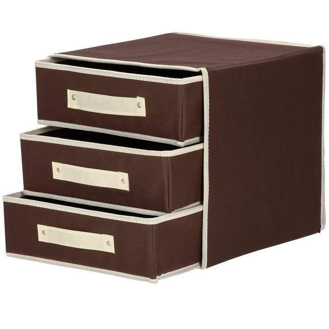 Kast Organizer | 3 Lades | Bruin/Beige