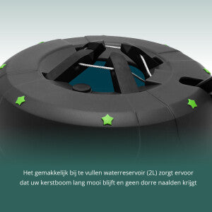 Kerstboomstandaard - Uniek Design - Extra Stevig - 5 Jaar Garantie - Gerecycled Plastic - Zwart - Tot 300 CM - Ø 37 CM
