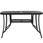 Tuintafel | 120 x 70 x 70 cm | Buitentafel | Eettafel Buiten | Metaal | Gehard Glas | 100 KG | Zwart