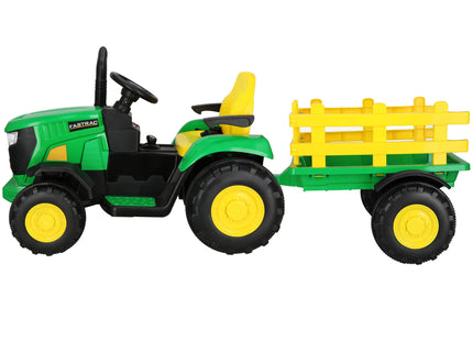 Elektrische Tractor - Elektrische Trekker - 12 V Accu -  Aanhanger - Trailer -  Aangedreven - Afstandsbediening - Kunststof - Metaal - Zwart - Groen