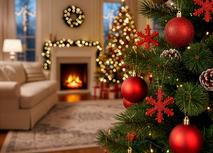 Kerstballen | 40 Stuks | 5/6/7 cm | Rood