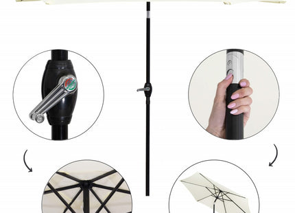 Parasol | Parasols | Kantelbaar | Met Ventilatie | Lichtgeel | 250 cm