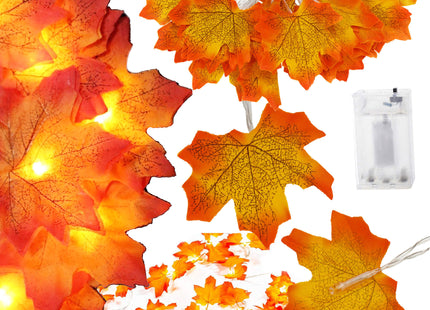 Halloween Decoratie - Lichtslingers - Slinger - Verlichting - Bladeren - 20 LED