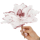 Kunstbloem - Kunststof - Magnolia - Wit - Roze - Glitters
