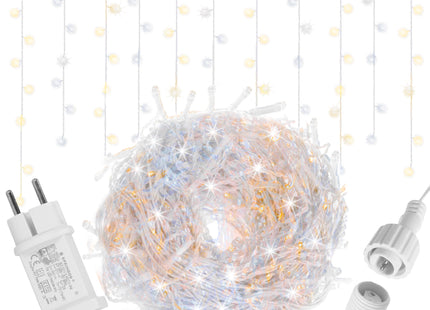 IJspegel Verlichting | 12 m + 2.5 m Snoer | 300 LED | Warm Wit | Koel Wit | Koppelbaar | Flits